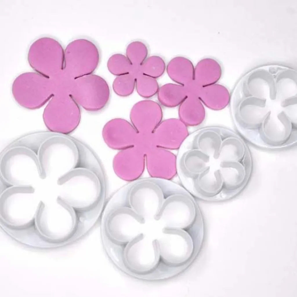 Imagem de Conjunto de 4 cortadores de pétalas rosa